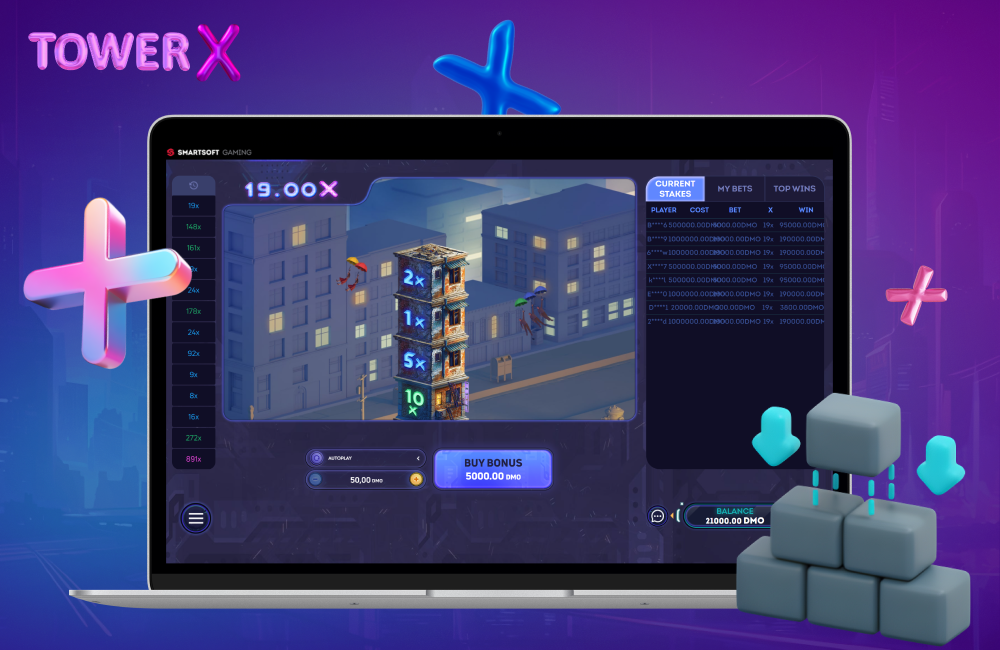Tower X slot from Smartsoft Gaming Gameplay
